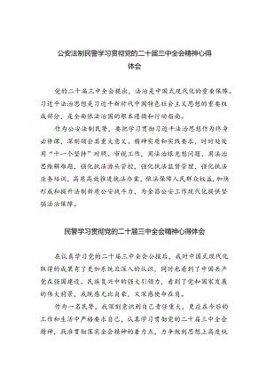 公安法制民警学习贯彻党的二十届三中全会精神心得体会（共五篇）.docx