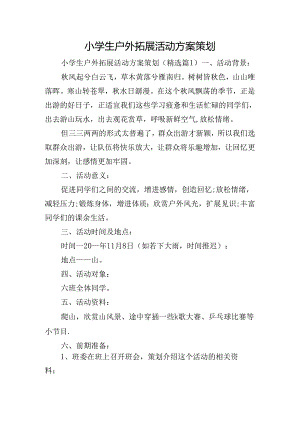 小学生户外拓展活动方案策划.docx