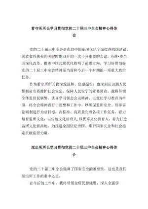 看守所所长学习贯彻党的二十届三中全会精神心得体会8篇（精选）.docx