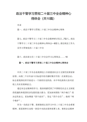 （10篇）政法干警学习贯彻二十届三中全会精神心得体会（精选）.docx