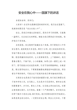 安全在我心中——国旗下的讲话.docx
