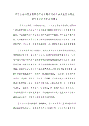 学习在省部级主要领导干部专题研讨班开班式重要讲话把握守正创新原则心得体会.docx