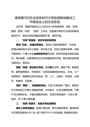 镇党委书记在全区新时代文明实践阵地建设工作推进会上的交流发言.docx