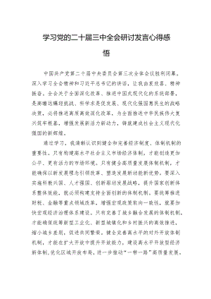 学习党的二十届三中全会研讨发言心得感悟.docx
