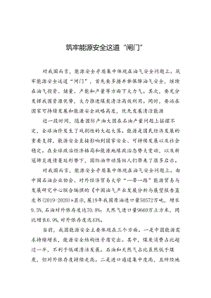 能源安全心得体会：筑牢能源安全这道“闸门”.docx