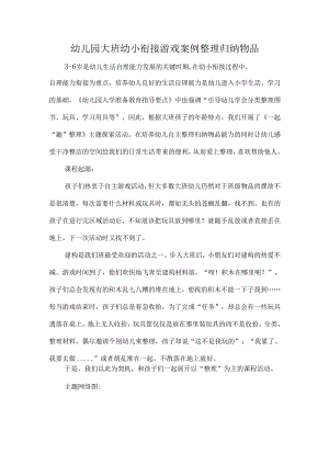 幼儿园大班幼小衔接游戏案例整理归纳物品.docx