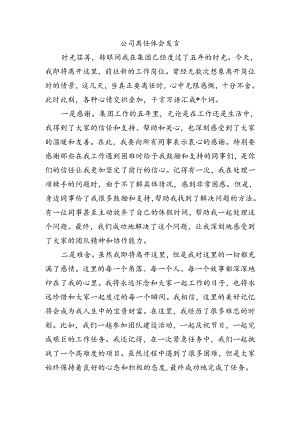 公司离任体会发言.docx