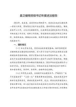 县局党组书记年度述法报告.docx