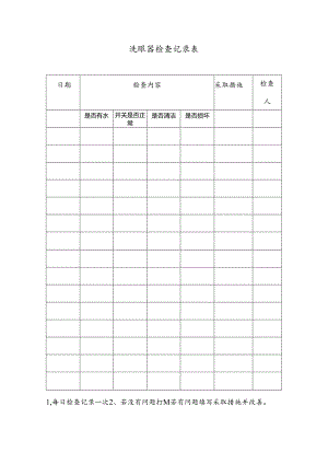 洗眼器检查记录表.docx