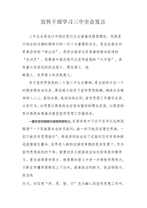 宣传干部学习三中全会发言.docx