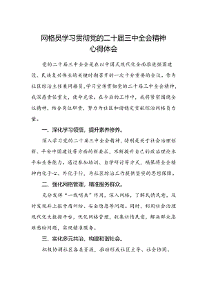 网格员学习贯彻党的二十届三中全会精神心得体会.docx