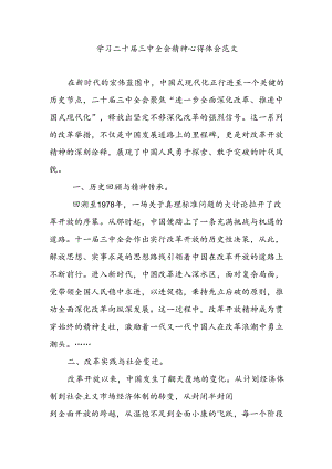 乡镇村党员干部学习二十届三中全会精神心得体会范文.docx