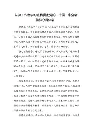 法律工作者学习宣传贯彻党的二十届三中全会精神心得体会.docx