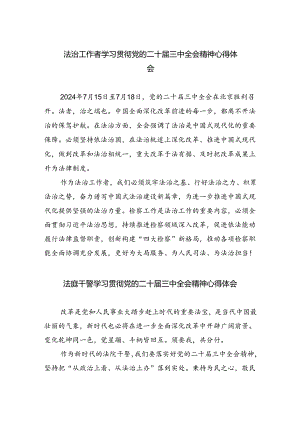 法治工作者学习贯彻党的二十届三中全会精神心得体会5篇（最新版）.docx