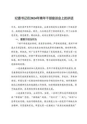 某纪委书记在2024年青年干部座谈会上的讲话.docx
