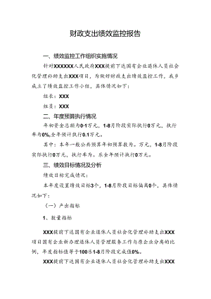 事中绩效监控报告模板11.docx