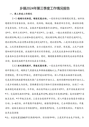 乡镇2024年第三季度工作情况报告.docx