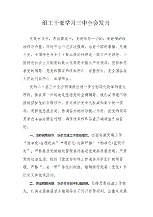 组工干部学习三中全会发言.docx