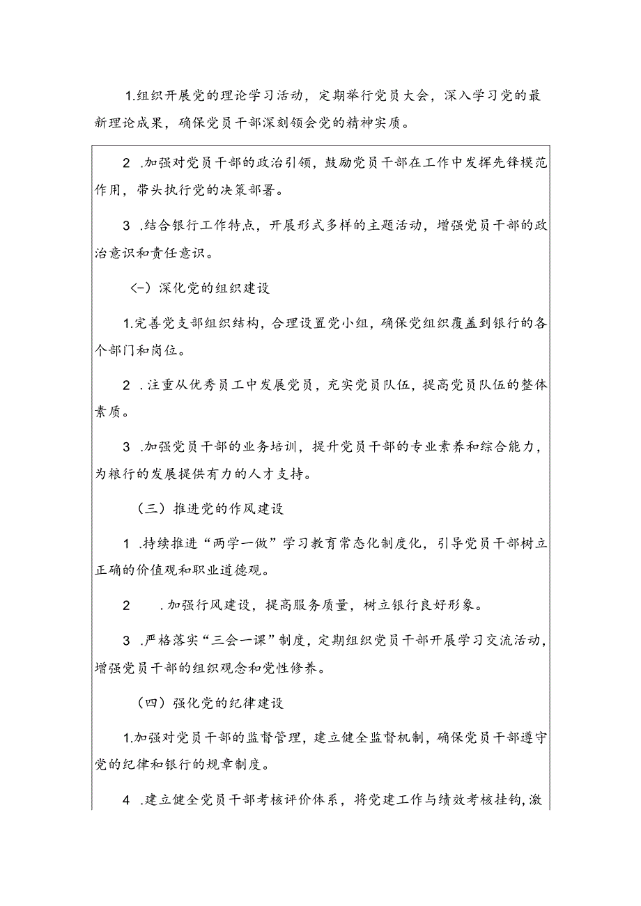 1.银行党支部党建工作计划（最新版）.docx_第2页