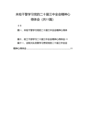 （11篇）未检干警学习党的二十届三中全会精神心得体会（精选）.docx