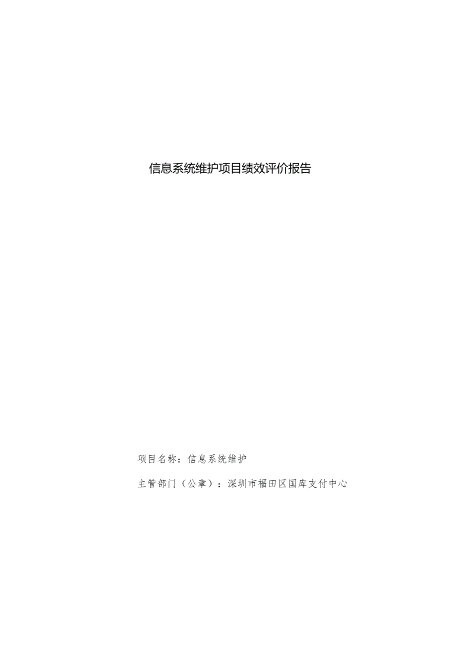 信息系统维护项目绩效评价报告.docx_第1页
