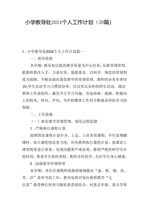 小学教导处2024个人工作计划（20篇）.docx