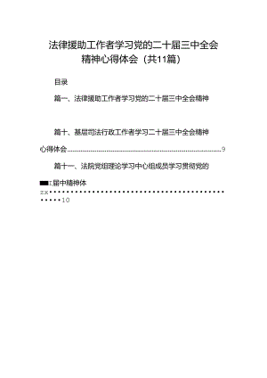 （11篇）法律援助工作者学习党的二十届三中全会精神心得体会范文.docx