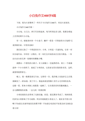 小白兔作文400字5篇.docx
