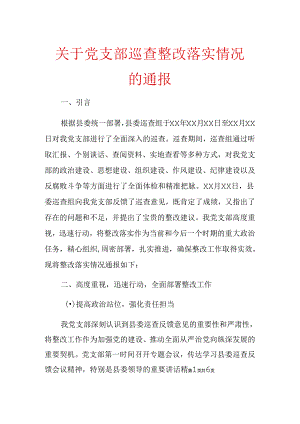 关于党支部巡查整改落实情况的通报.docx