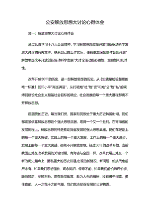 公安解放思想大讨论心得体会多篇.docx