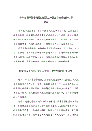 青年党员干警学习贯彻党的二十届三中全会精神心得体会（共五篇）.docx