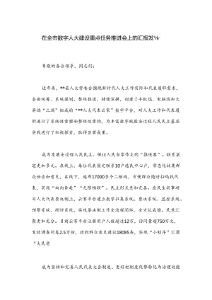 在全市数字人大建设重点任务推进会上的汇报发言.docx