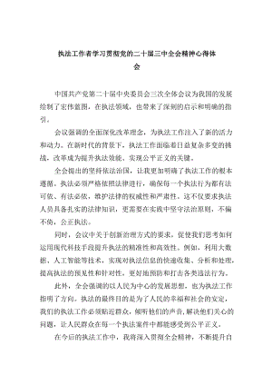 （11篇）执法工作者学习贯彻党的二十届三中全会精神心得体会（最新版）.docx