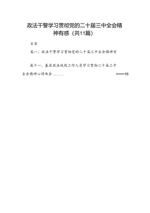 （11篇）政法干警学习贯彻党的二十届三中全会精神有感集合.docx