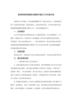（8篇）2024医药购销领域腐败问题集中整治工作实施方案范文.docx
