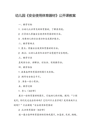 幼儿园《安全使用体育器材》公开课教案.docx