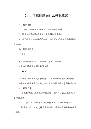 幼儿园《小小体操运动员》公开课教案.docx