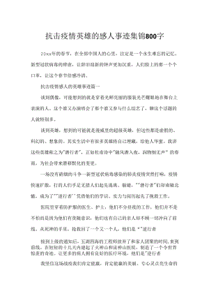 抗击疫情英雄的感人事迹集锦800字.docx