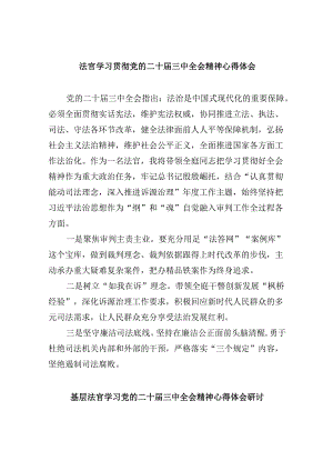 （11篇）法官学习贯彻党的二十届三中全会精神心得体会合辑.docx