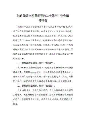 法官助理学习贯彻党的二十届三中全会精神体会.docx