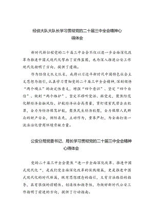 经侦大队大队长学习贯彻党的二十届三中全会精神心得体会(5篇集合).docx