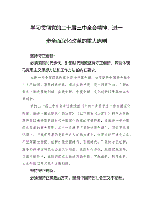 学习贯彻党的二十届三中全会精神：进一步全面深化改革的重大原则.docx