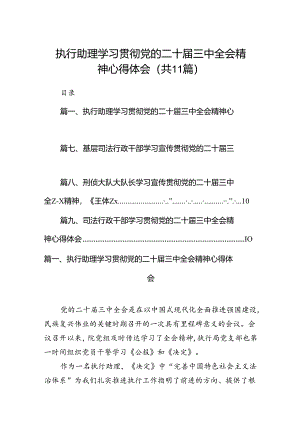 （11篇）执行助理学习贯彻党的二十届三中全会精神心得体会范文.docx