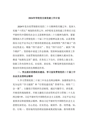（11篇）2024年学校党支部党建工作计划优选.docx