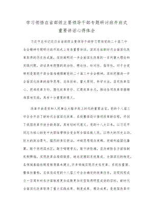 学习领悟在省部级主要领导干部专题研讨班开班式重要讲话心得体会.docx