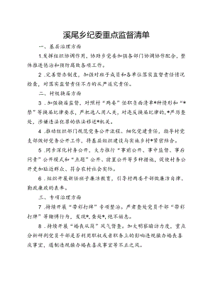 乡镇纪委重点监督清单.docx