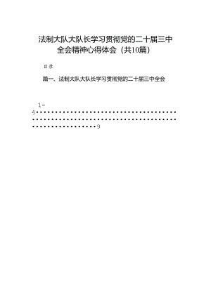 （10篇）法制大队大队长学习贯彻党的二十届三中全会精神心得体会专题资料.docx