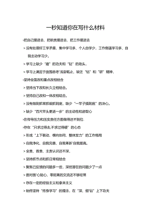 20240227 （天天向上独家笔记）一秒知道你在写什么材料（巡视整改专题民主生活会）.docx