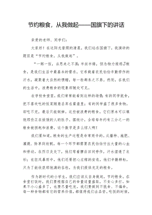 节约粮食从我做起——国旗下的讲话.docx
