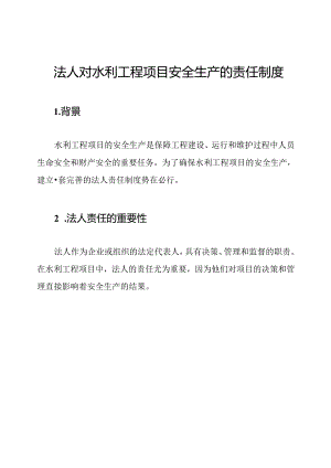 法人对水利工程项目安全生产的责任制度.docx